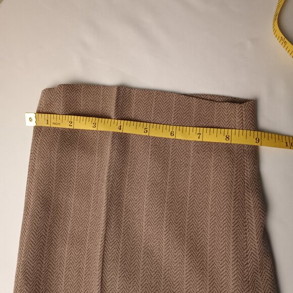 Liz Claiborne Trouser Pants Size 12 High Rise Tapered Leg Beige Herringbone - Picture 9 of 9